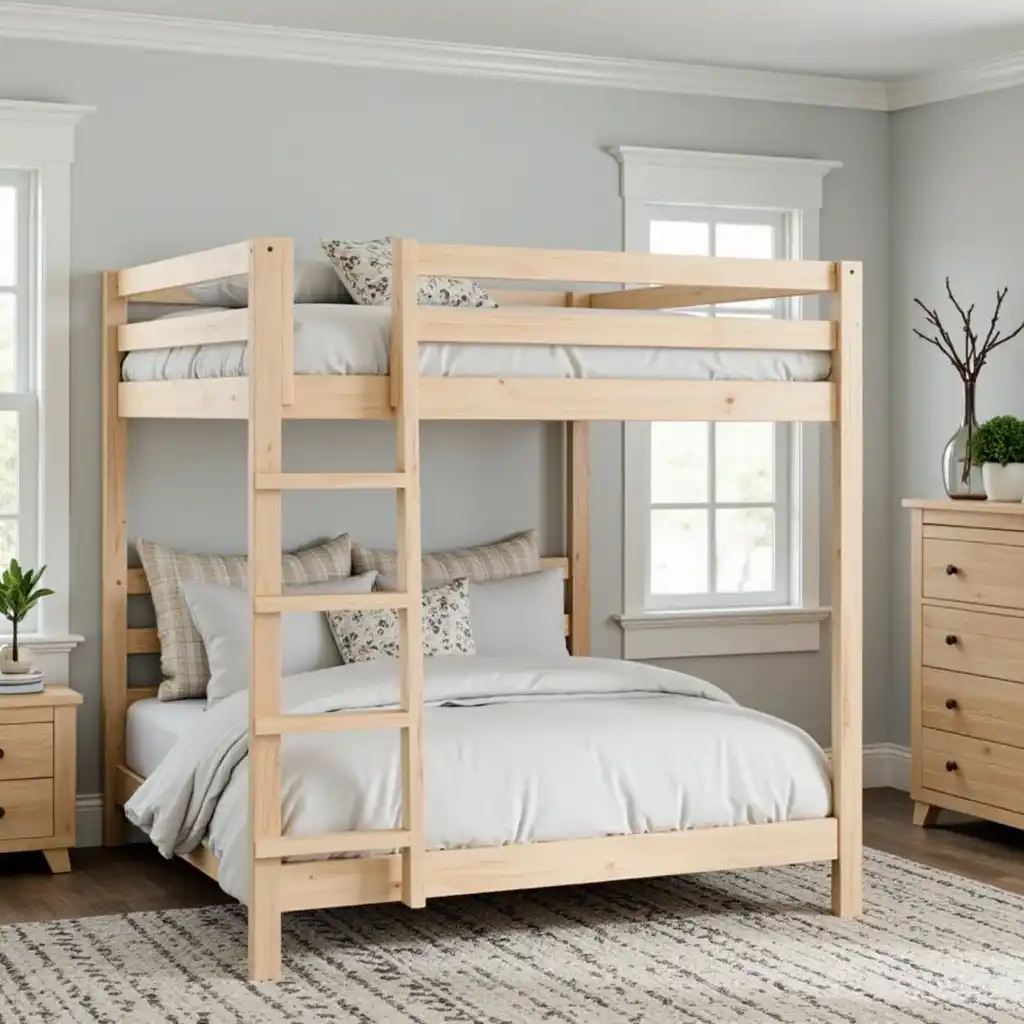 a bunk bed in a room, Loft and Platform Beds